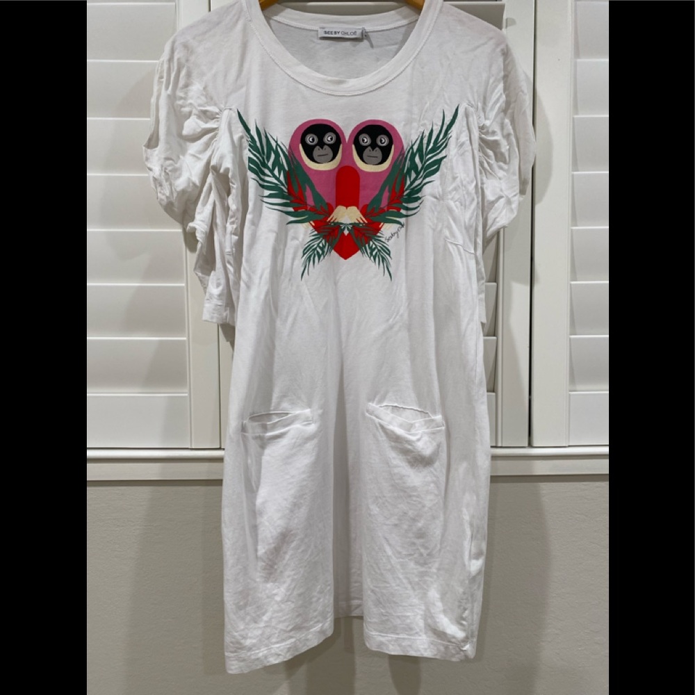 See by Chloe fun monkey T-shirt dress
